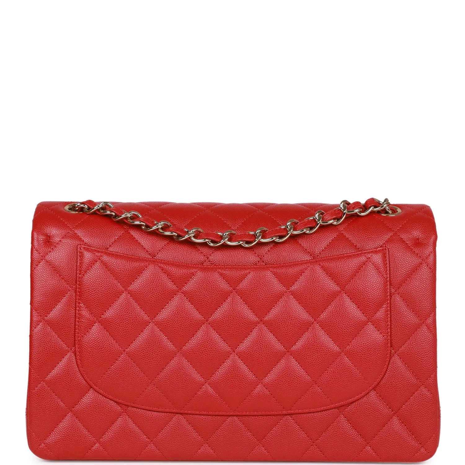 Jumbo Classic Double Flap Bag Red Caviar Light Gold Hardware