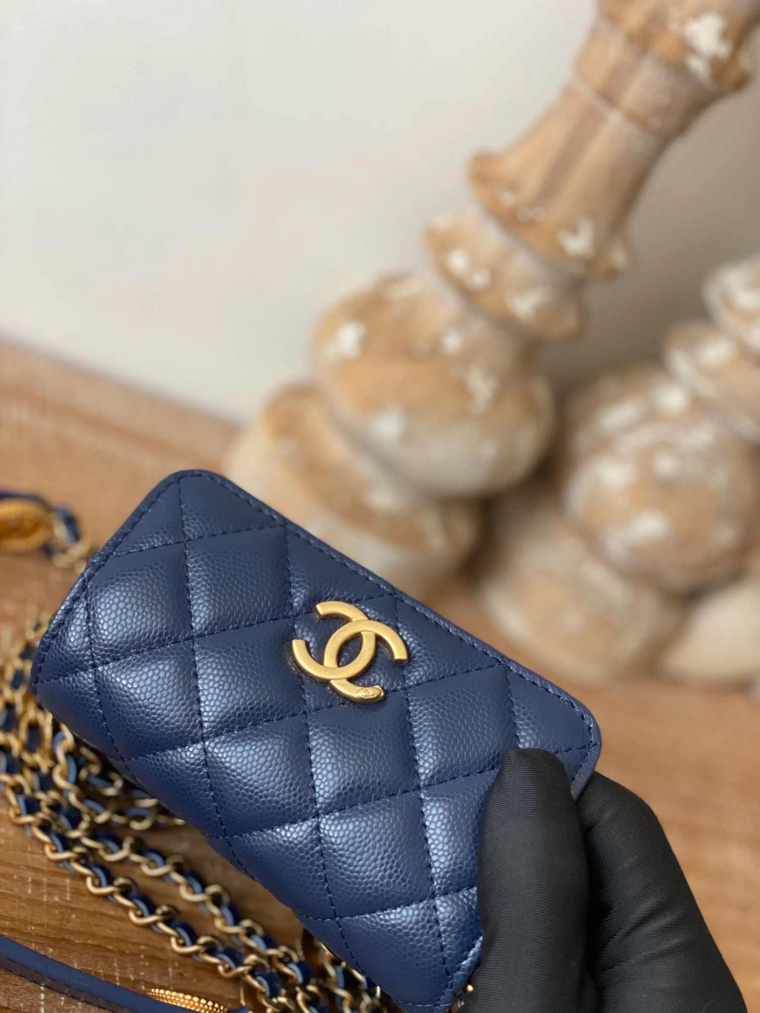 Chanel Clutch With Chain Blue For Women, Women’s Bags 4.8in/12.3cm