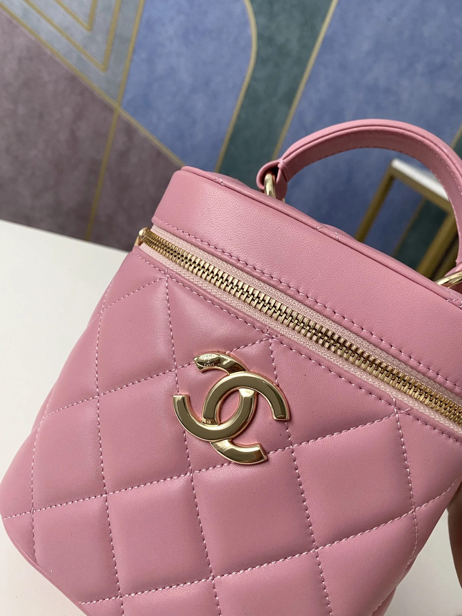 Chanel Vanity Case Gold Hardware Pink For Women, Women’s Handbags, Shoulder Bags 9.4in/24cm