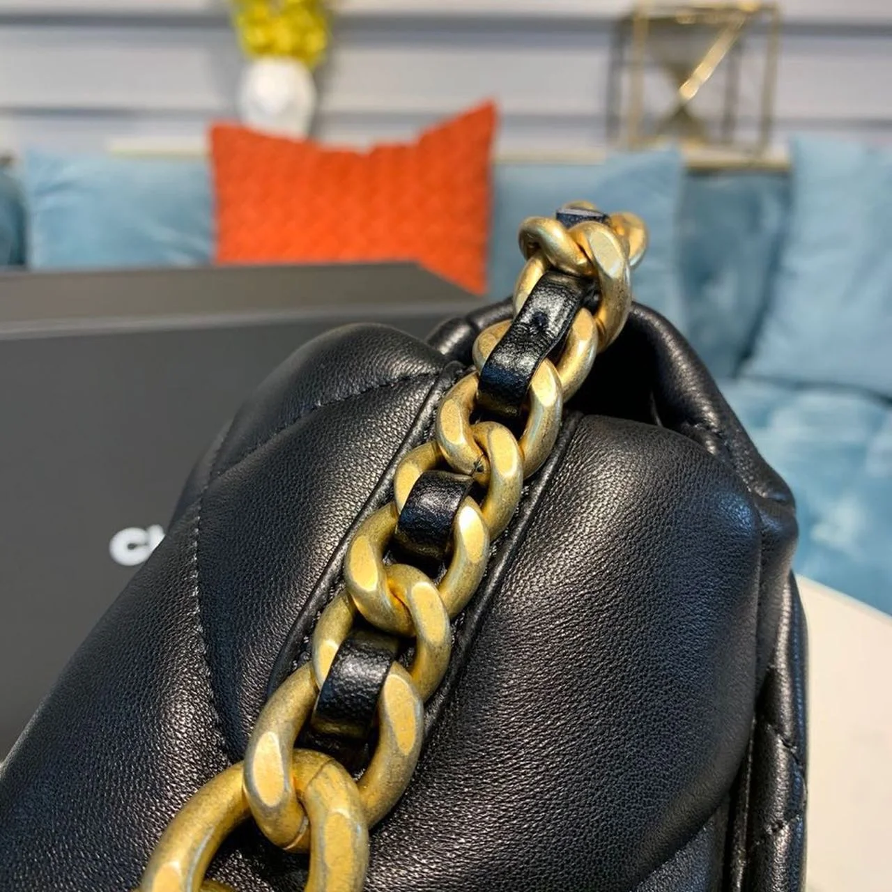 Chanel 19 Flap Bag 30cm Goatskin Leather Spring/Summer Act 1 Collection, Black