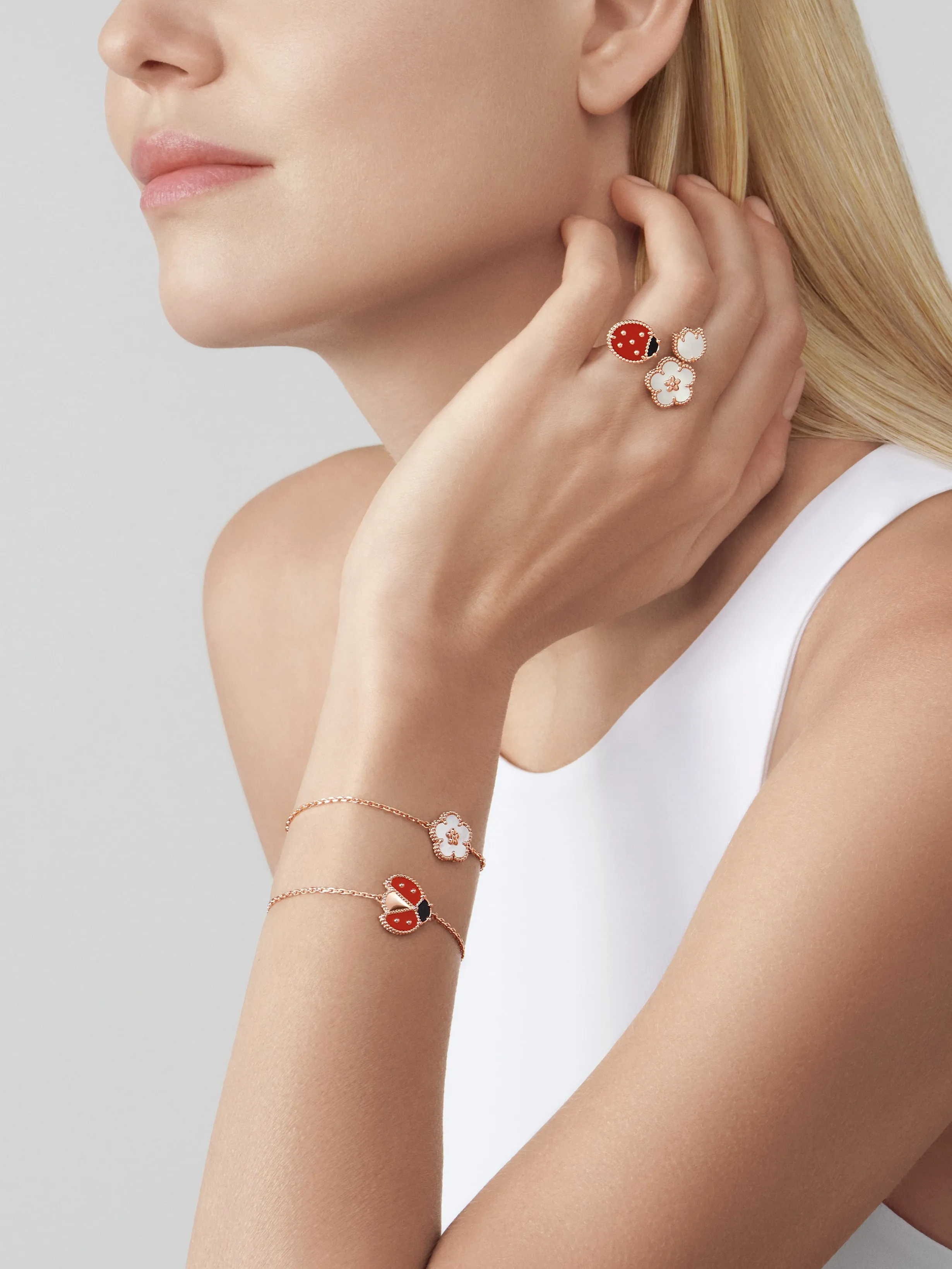 Lucky Spring bracelet, plum blossom rose gold, mother-of-pearl