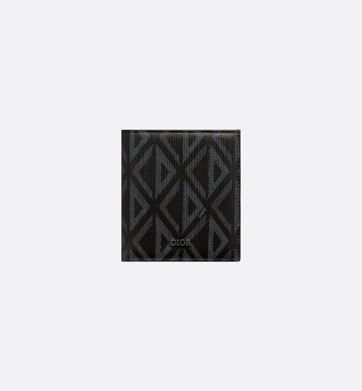 Vertical Bifold Wallet Black CD Diamond Canvas