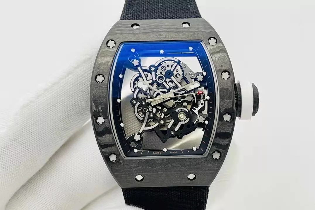 RM055 Skeleton Dial Black Bezel Black Canvas Strap RMS RMUL2