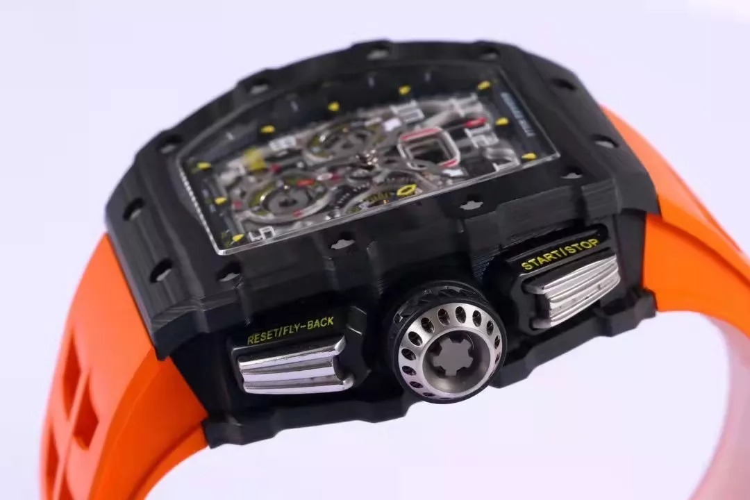 RM 11-03 Skeleton Dial Black Bezel Orange Rubber Strap KV 7750