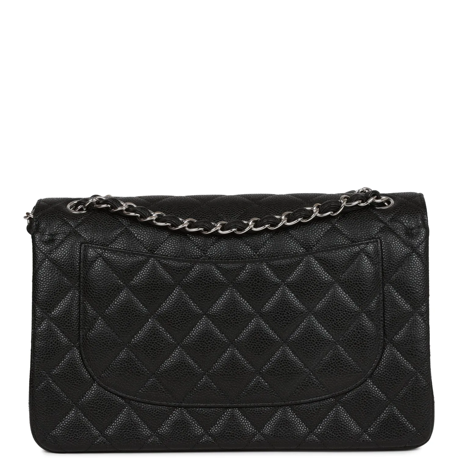 Jumbo Classic Double Flap Bag Black Caviar Silver Hardware