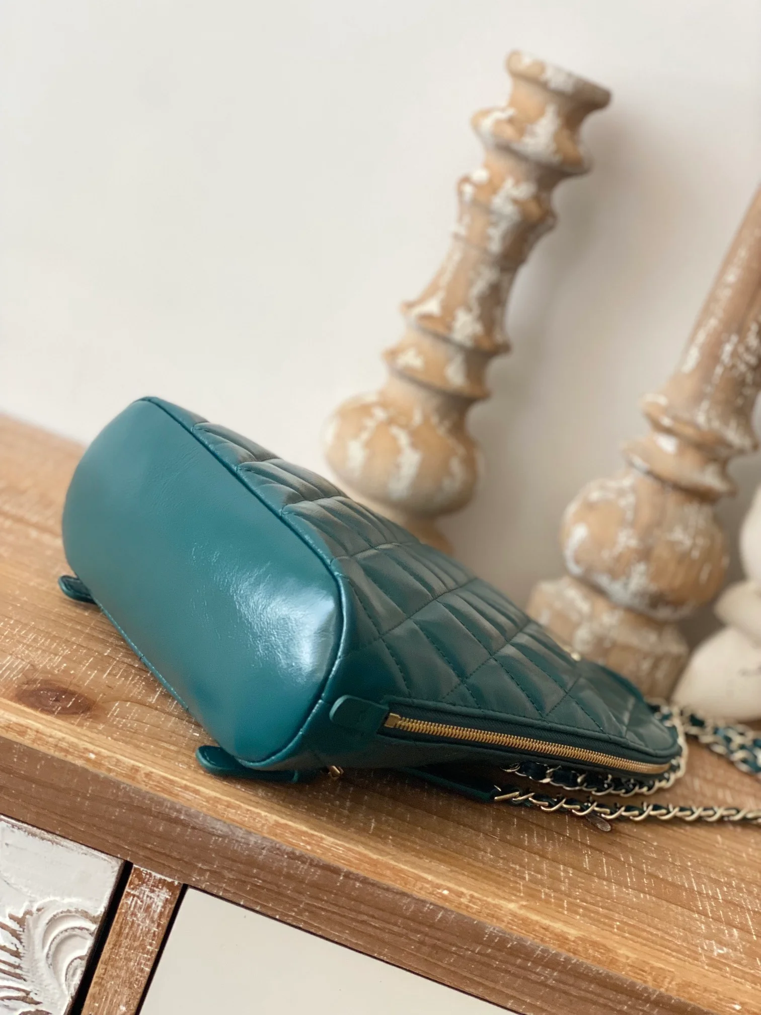 Chanel Rucksack Backpack Mallard Green Bag For Women 21cm/8in