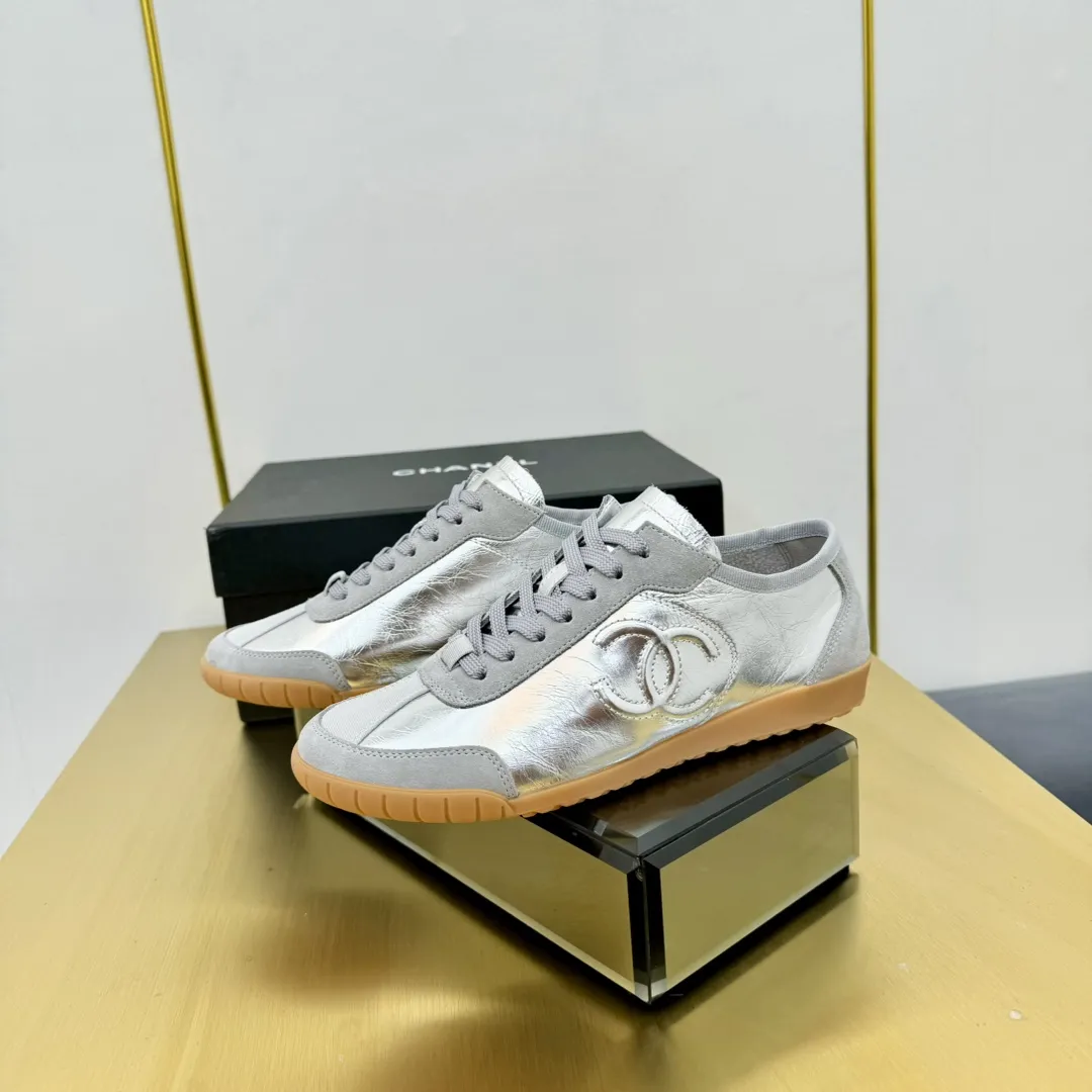 Cc new arrival women sneakers silver and gold shoes
