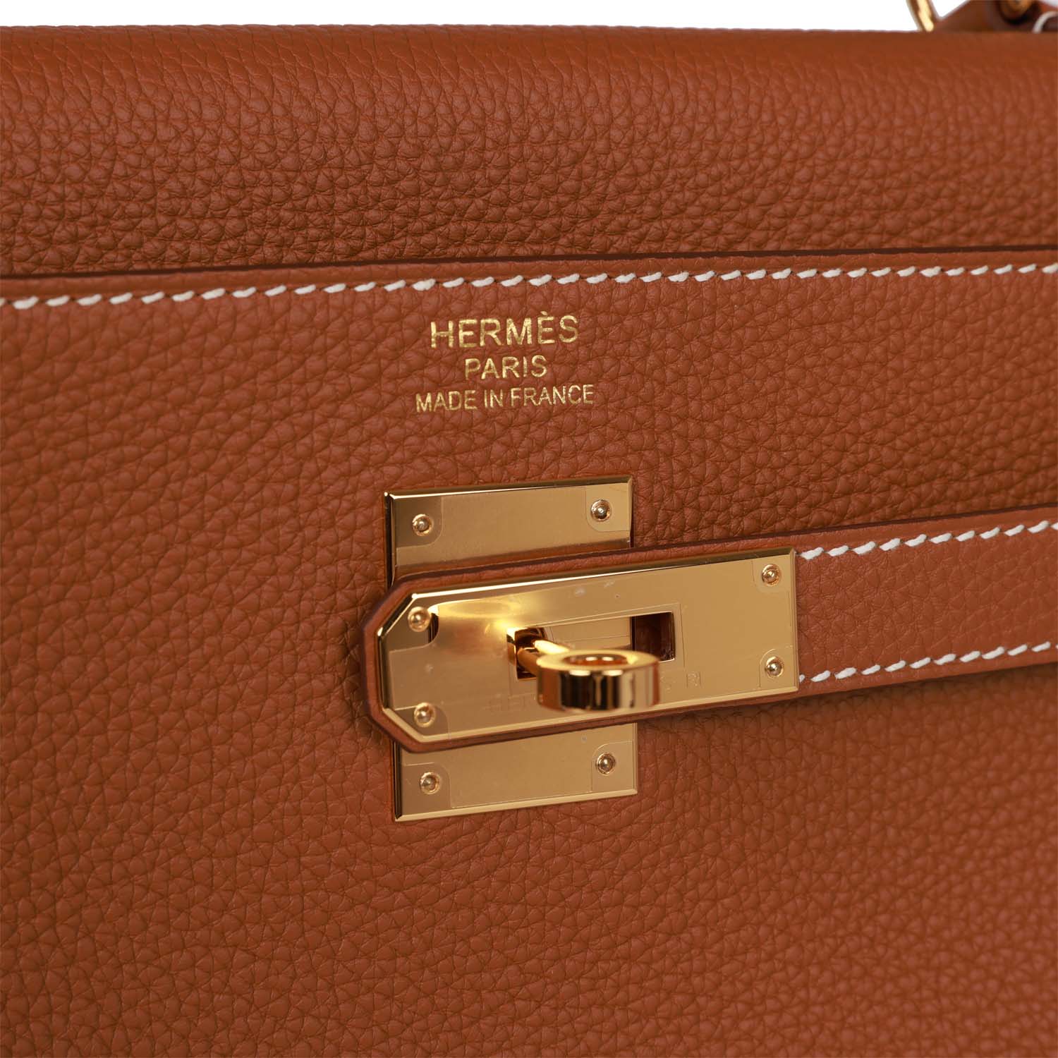 Hermes Kelly 35 Gold Togo Retourne Gold Hardware