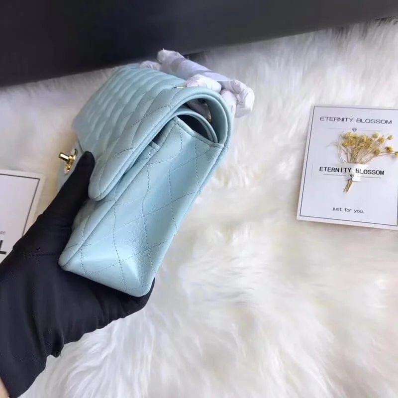 Chanel 1112 Tiffany Blue Medium Size 2.55 Lambskin Leather Flap Bag