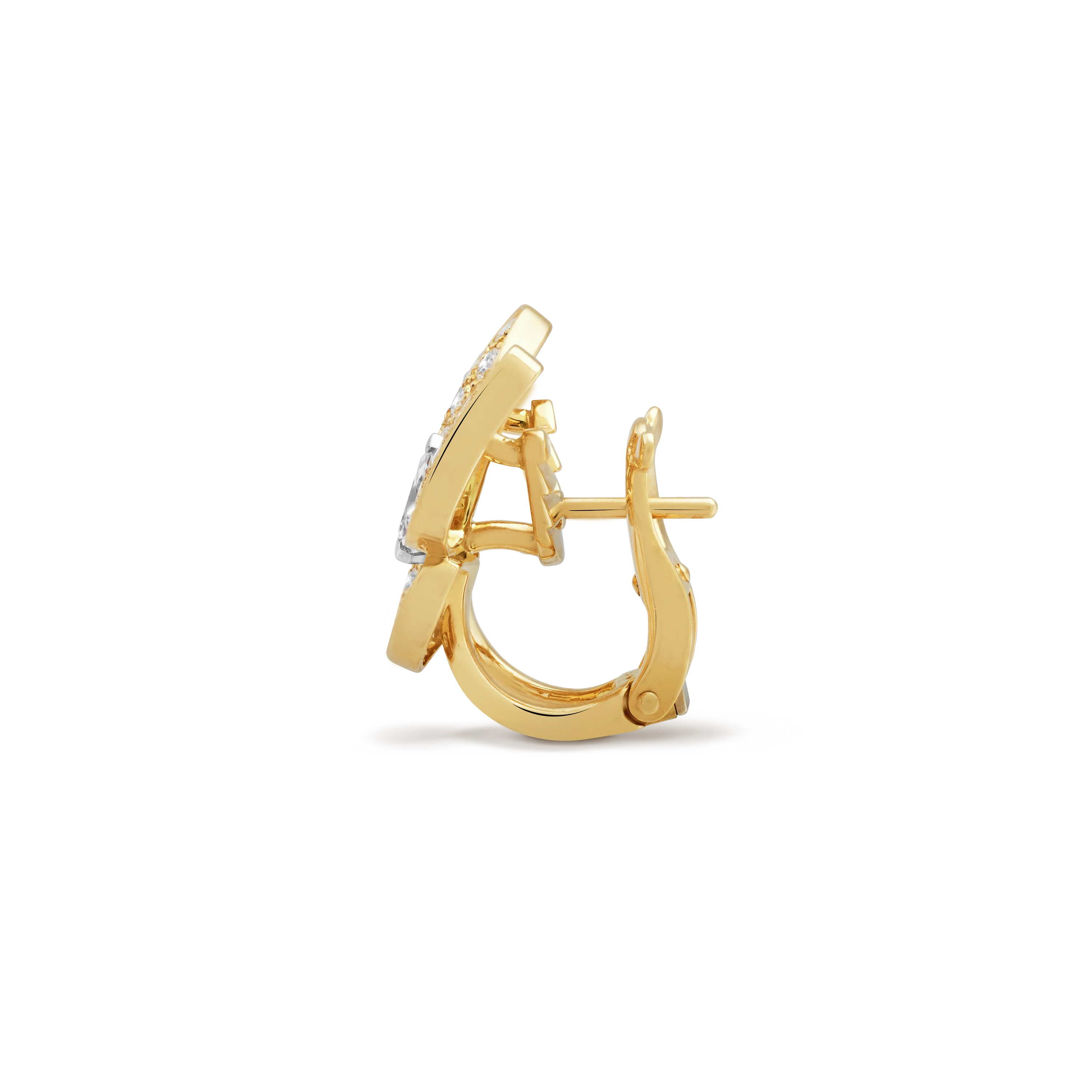 Two Butterfly earrings  yellow gold, Diamond