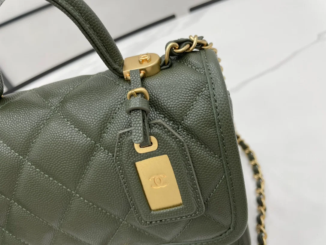 Chanel 22K Flap Bag Dark Green For Women, Women’s Bags 8.1in/20.5cm