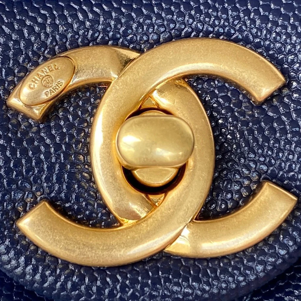 Chanel Mini Flap Bag With Top Handle Gold Hardware Navy Blue For Women, Women’s Handbags, Shoulder Bags 7.9in/20cm AS2431 B08846 NJ532