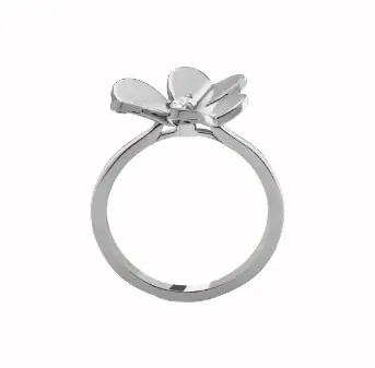 Frivole ring, 1 flower, small model white gold, Diamond