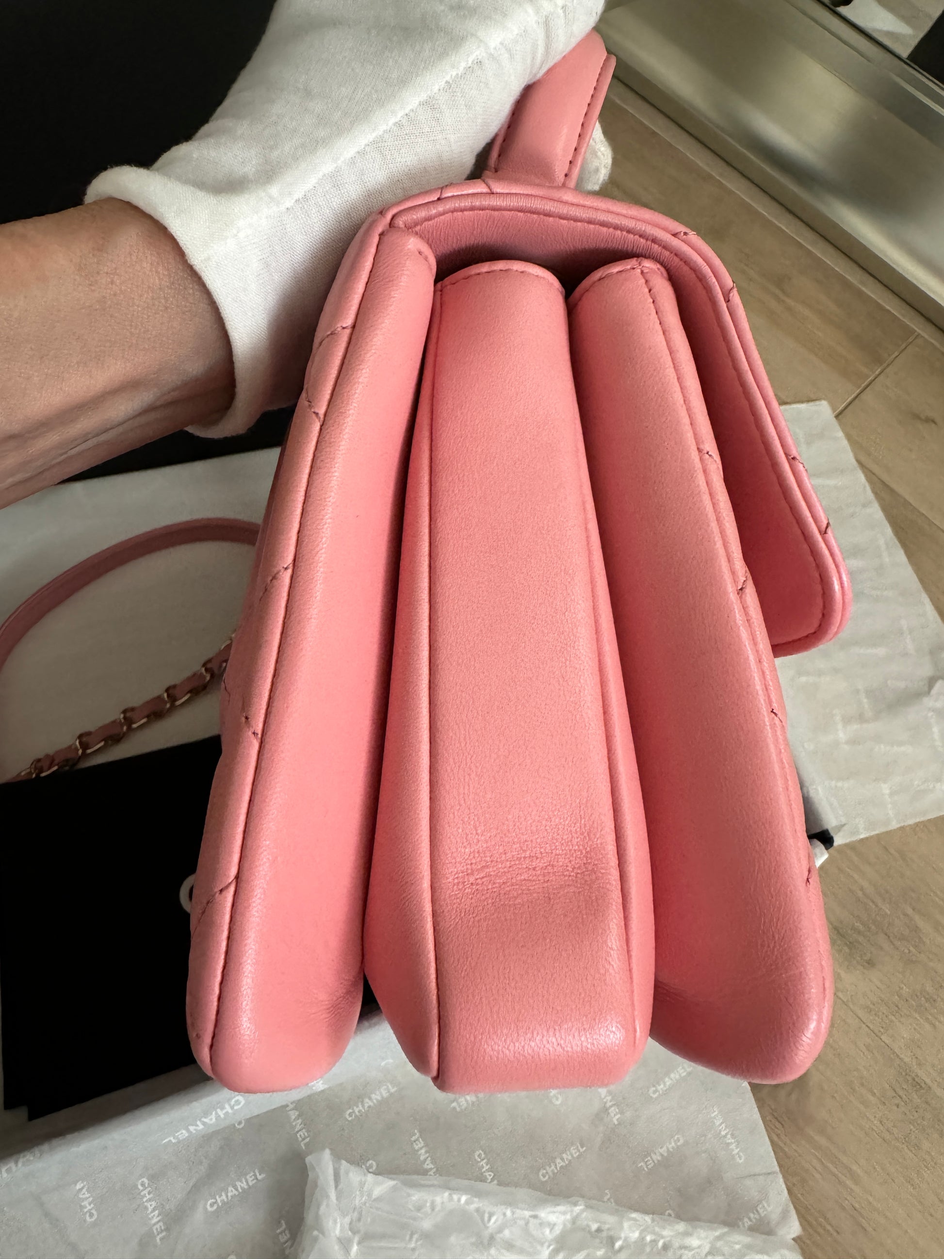 CHANEL TRENDY SMALL BABY PINK LAMBSKIN GHW