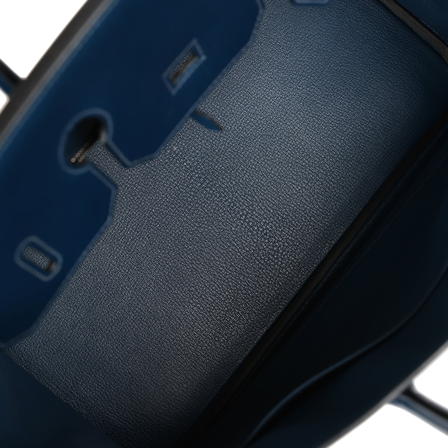 Pre-owned Hermes Birkin 35 Bleu De Prusse Box Calf Guilloché Palladium Hardware