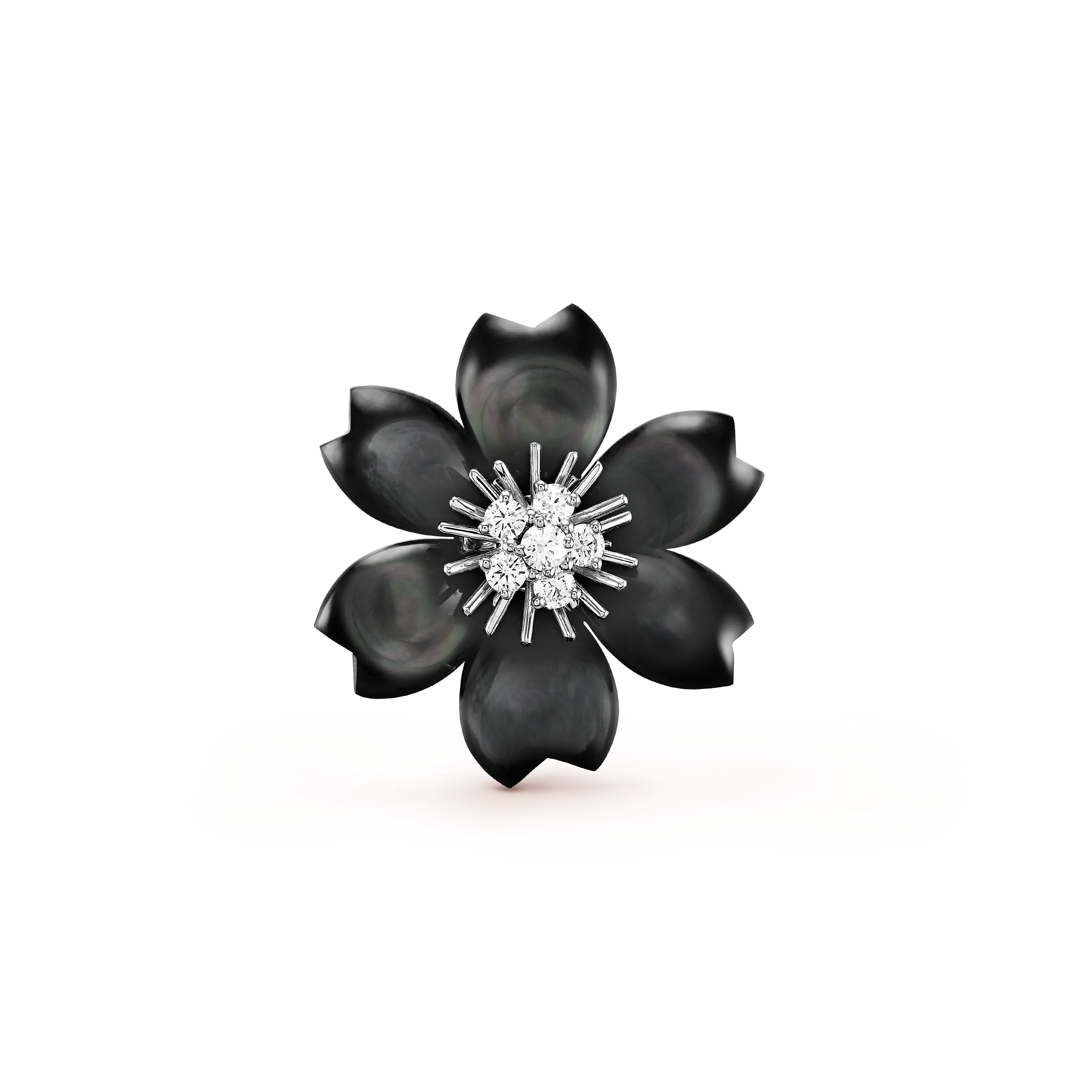 Rose de Noël clip pendant, small model white gold