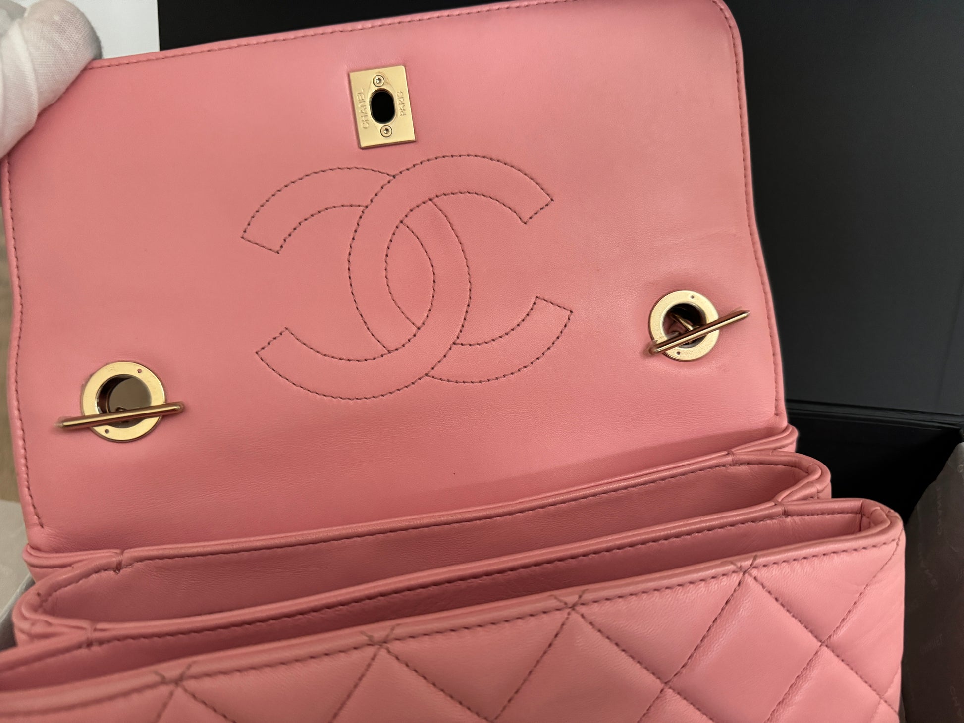 CHANEL TRENDY SMALL BABY PINK LAMBSKIN GHW