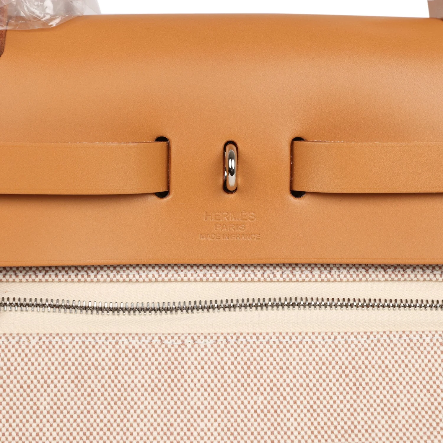 Hermes Herbag Zip PM 31 Brides de Gala Toile H Berline Natural Sable Palladium Hardware