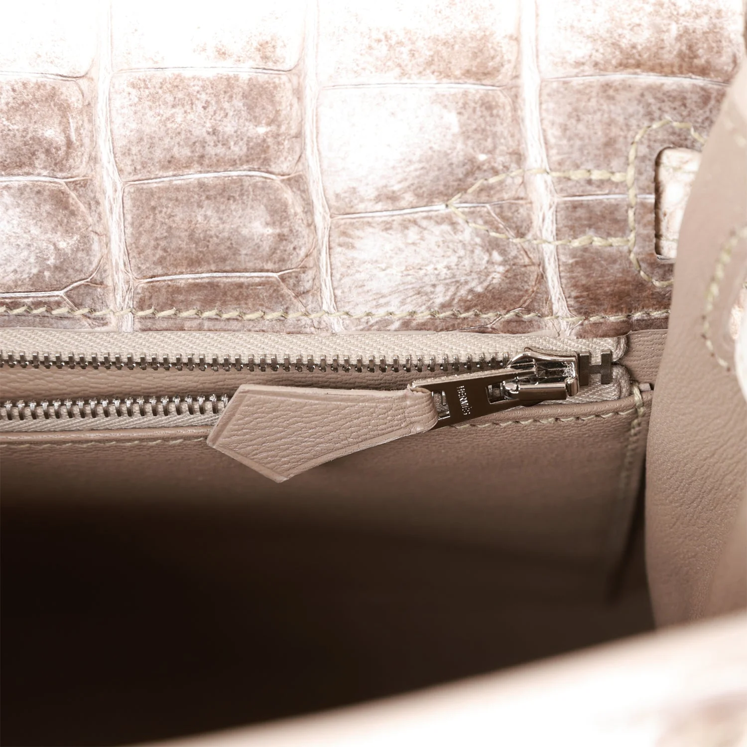 Hermes Kelly Retourne 25 Himalaya Niloticus Crocodile Palladium Hardware