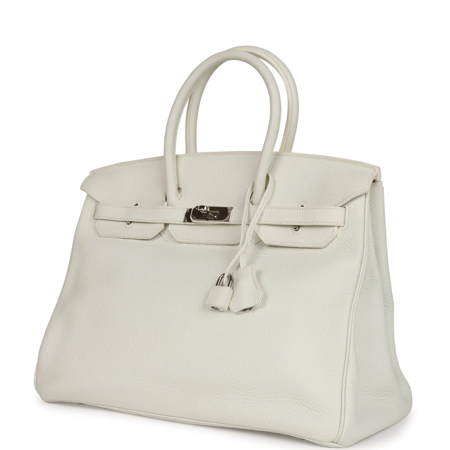 Pre-owned Hermes Birkin 35 White Togo Palladium Hardware