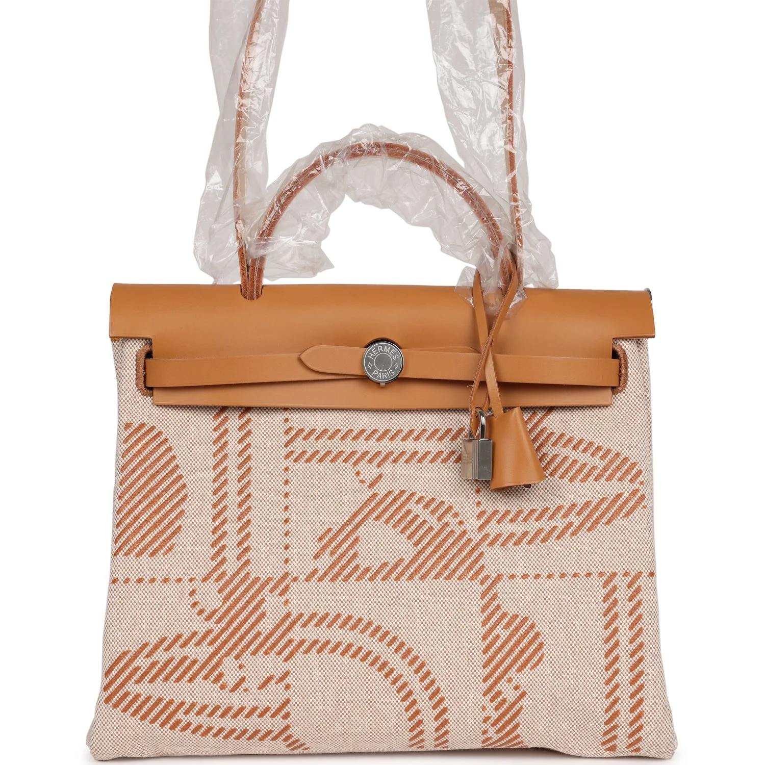 Hermes Herbag Zip PM 31 Brides de Gala Toile H Berline Natural Sable Palladium Hardware