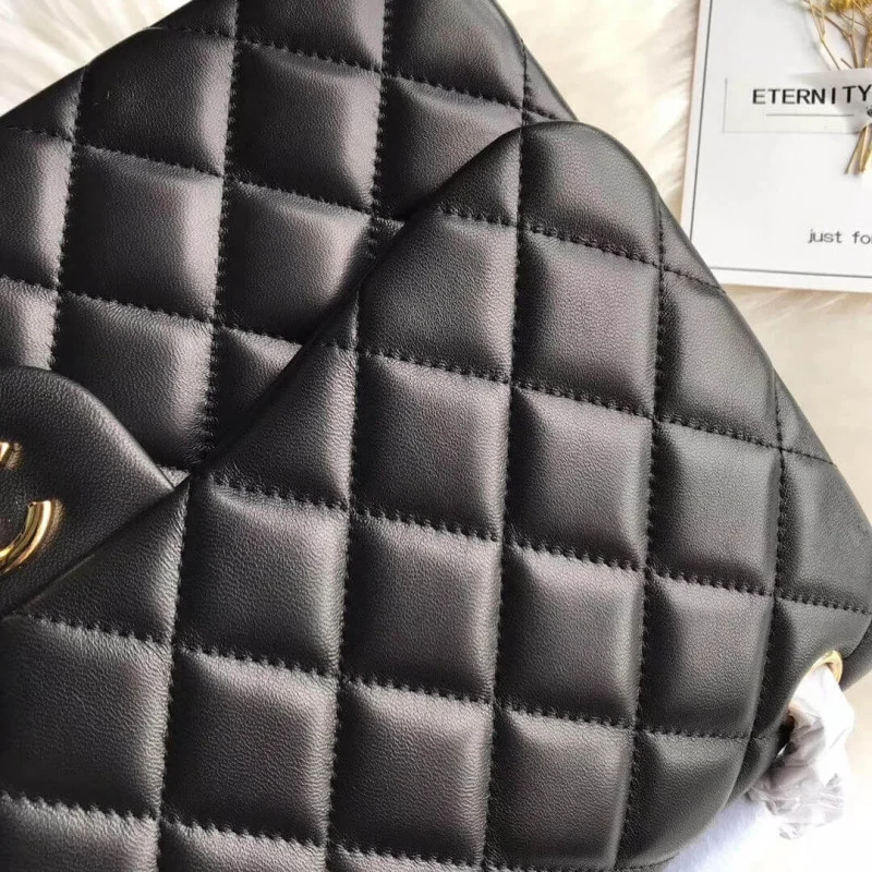 Chanel Lambskin 30Cm Class-Flap Bag A1113 Black