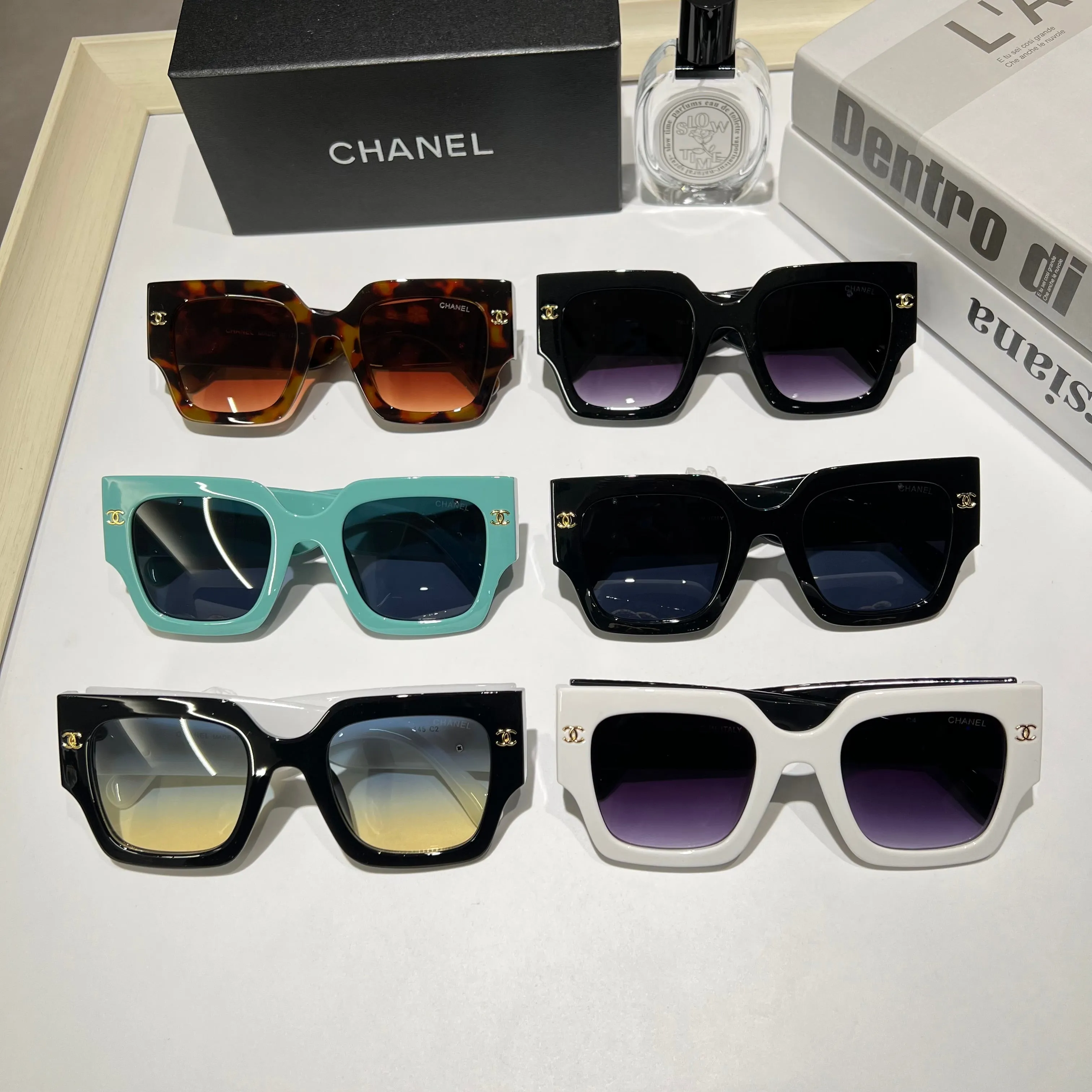 6-color fashionable CC letter sunglasses