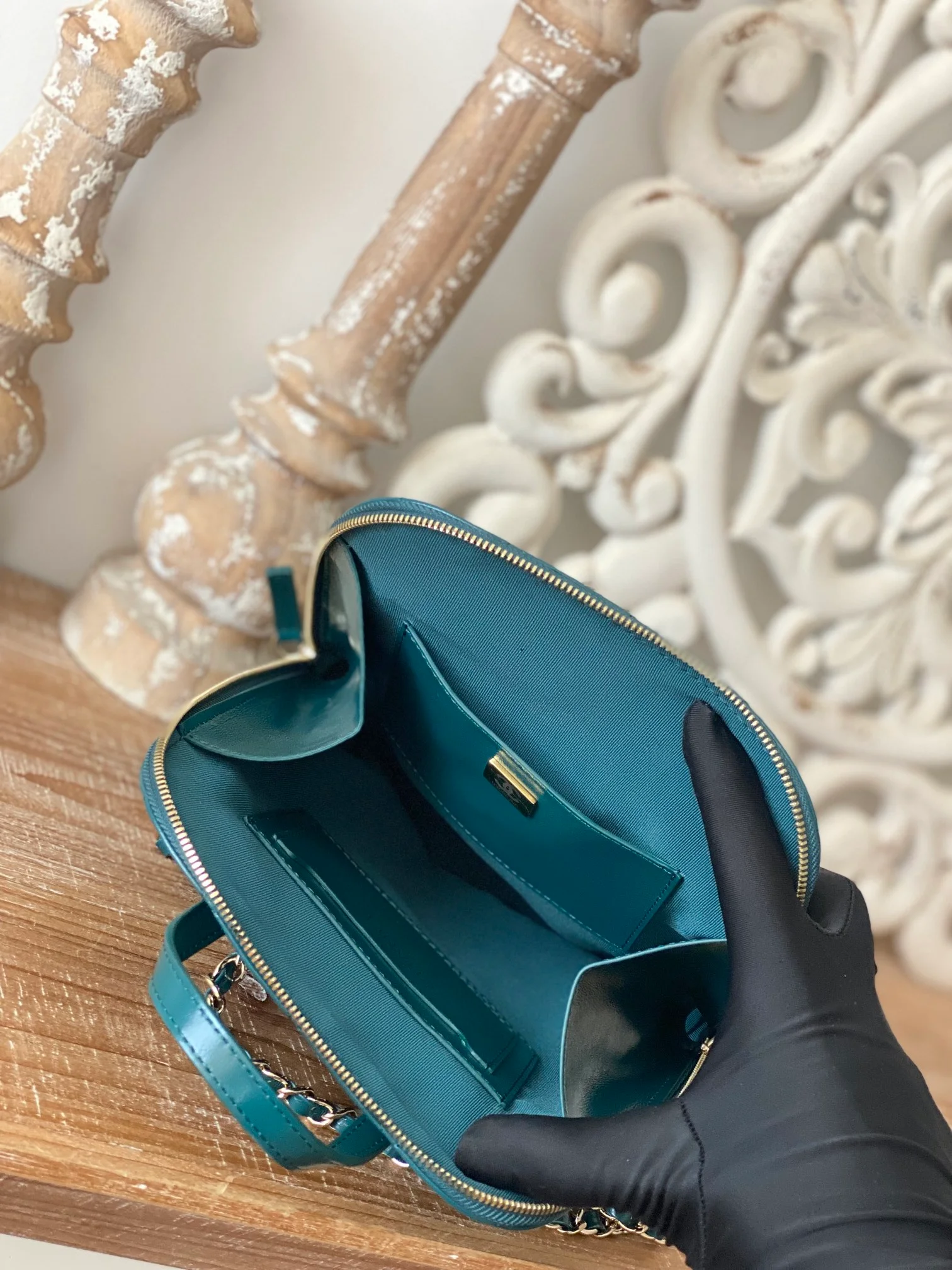 Chanel Rucksack Backpack Mallard Green Bag For Women 21cm/8in