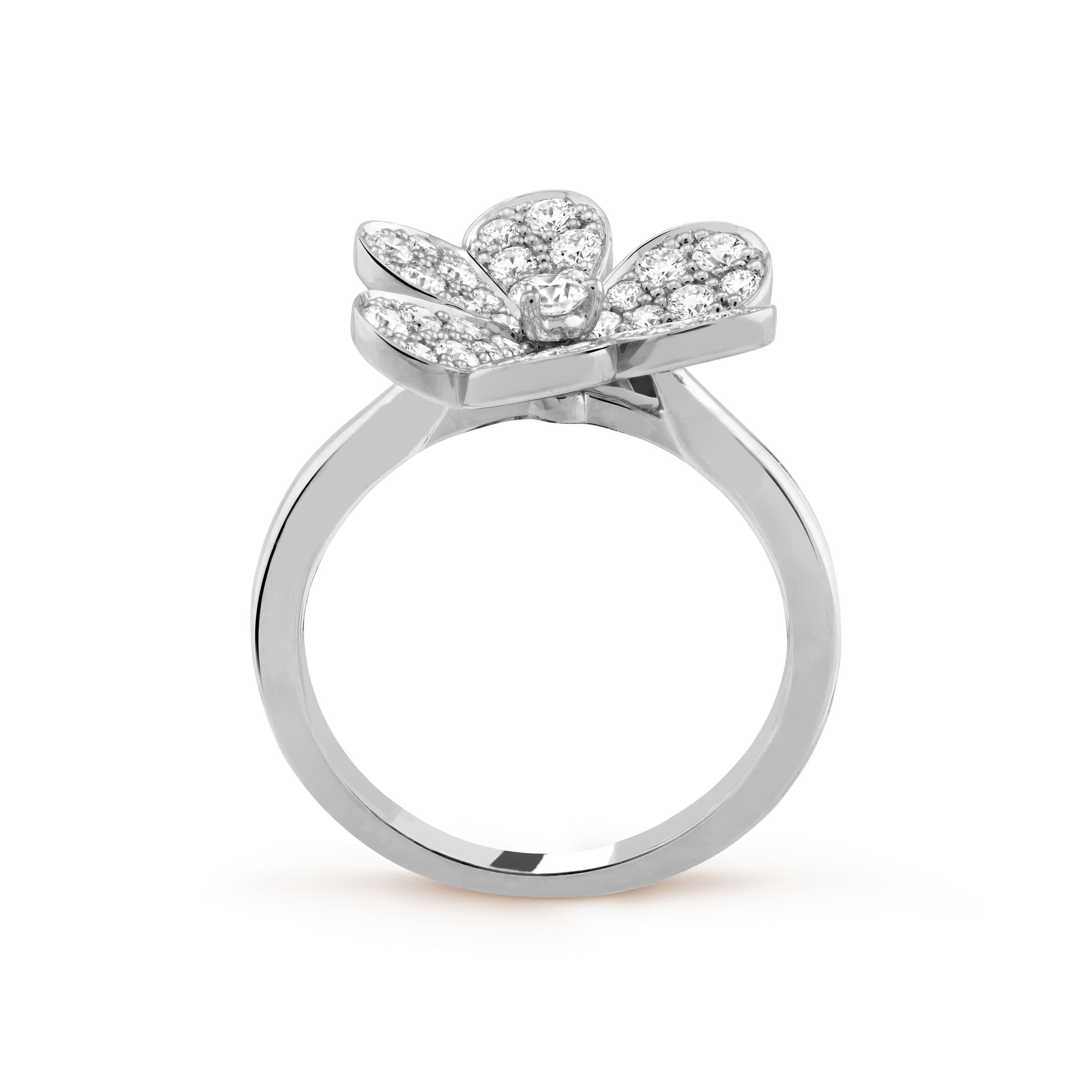 Frivole ring, 1 flower white gold, Diamond