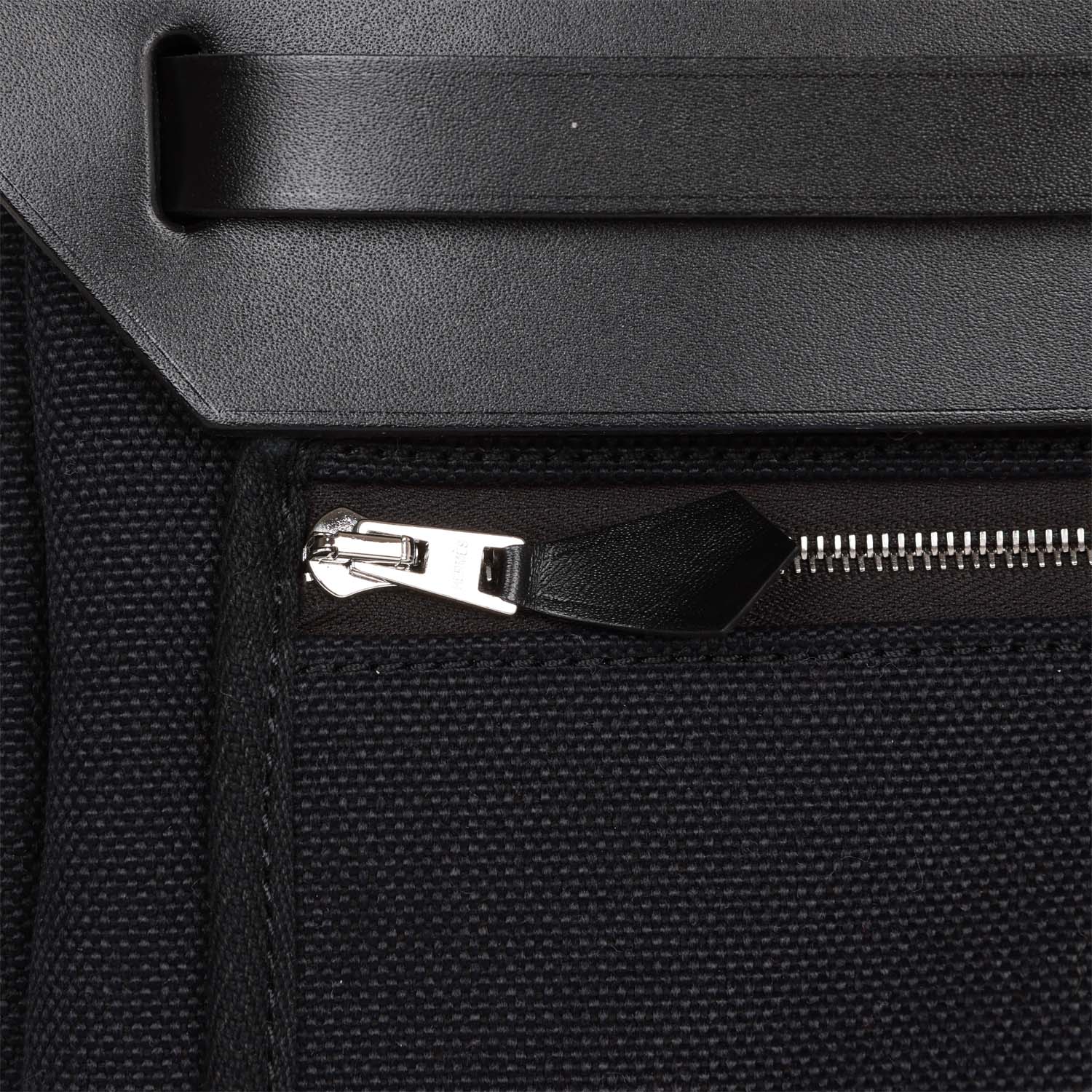 Hermes Herbag Zip PM 31 Black Toile H Berline Hunter Palladium Hardware