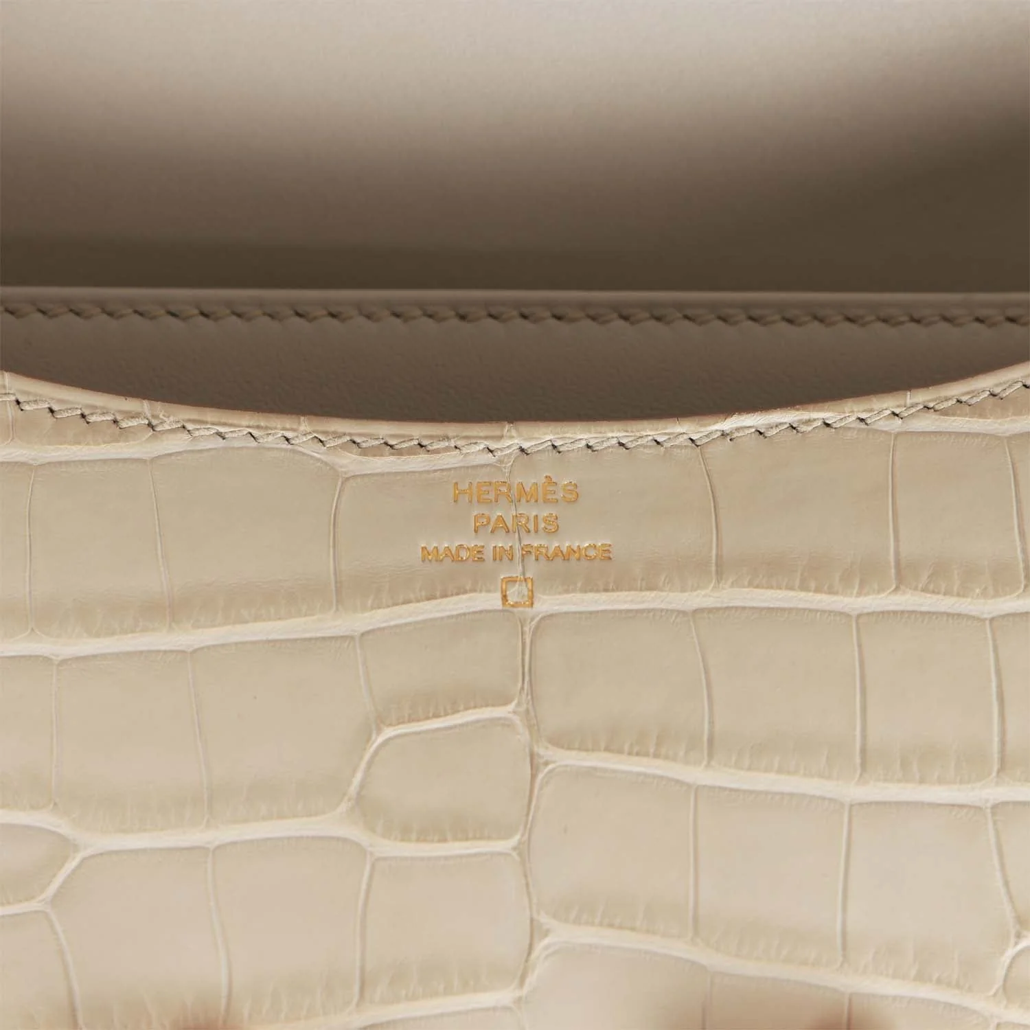 Hermes Constance 18 Beton Matte Alligator Mississippiensis Gold Hardware