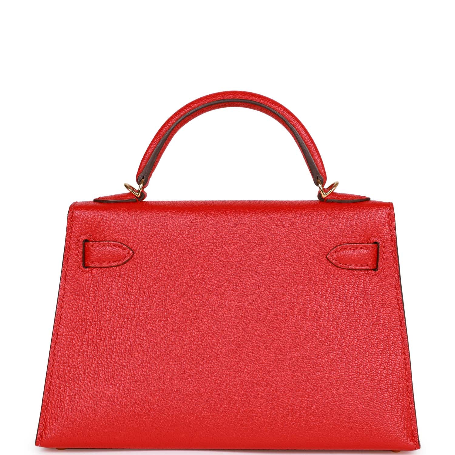 Pre-owned Hermes Kelly 20 Rouge de Coeur Chevre Mysore Gold Hardware