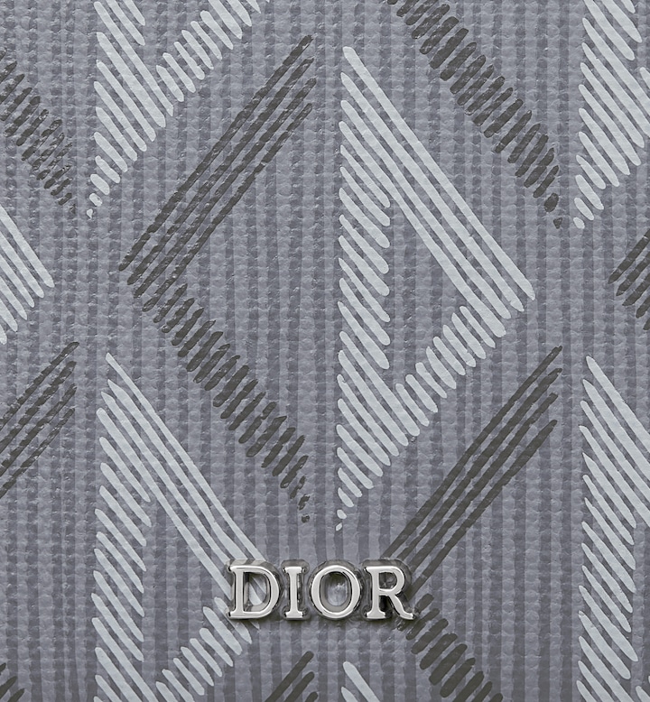 Compact Vertical Wallet Gray CD Diamond Canvas