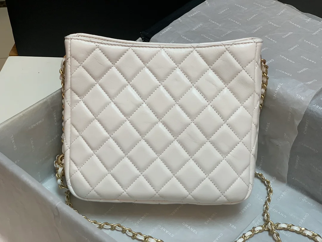 Chanel Hobo Handbag White Bag For Women 16cm/6in