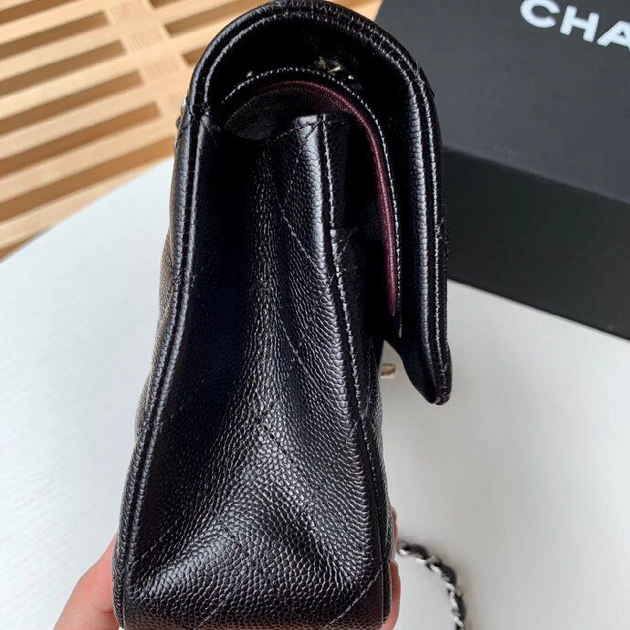 Chanel Classic Handbag Silver Hardware BlackFor Women, Women’s Bags, Shoulder And Crossbody Bags 10.2in/26cm A01112