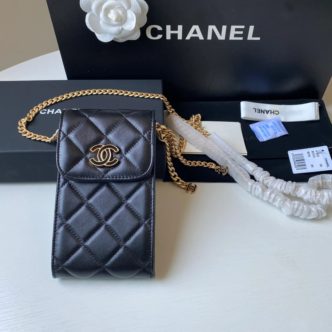 Chanel Phone Holder Black Bag For Women 15cm/6in