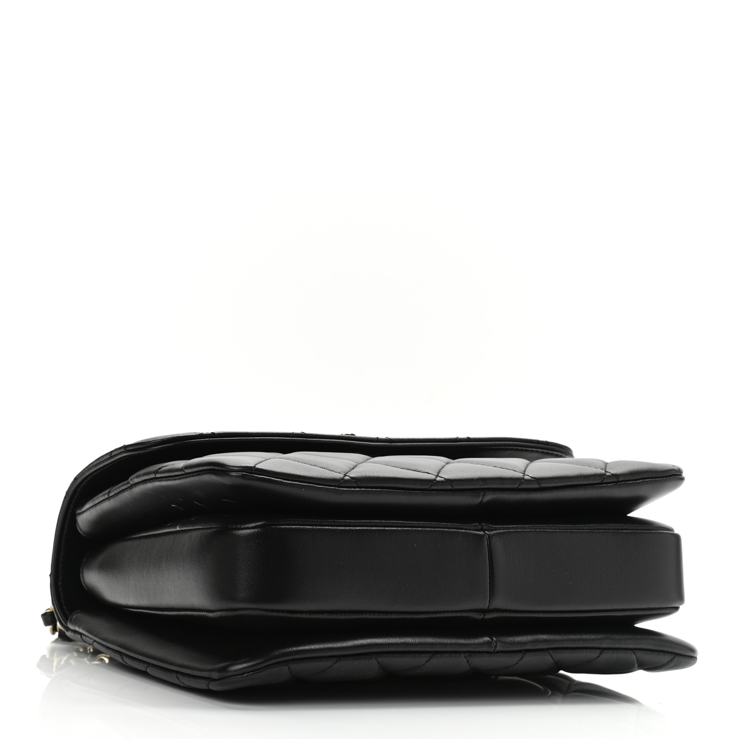 Lambskin Quilted Small Trendy CC Dual Handle Flap Bag Black