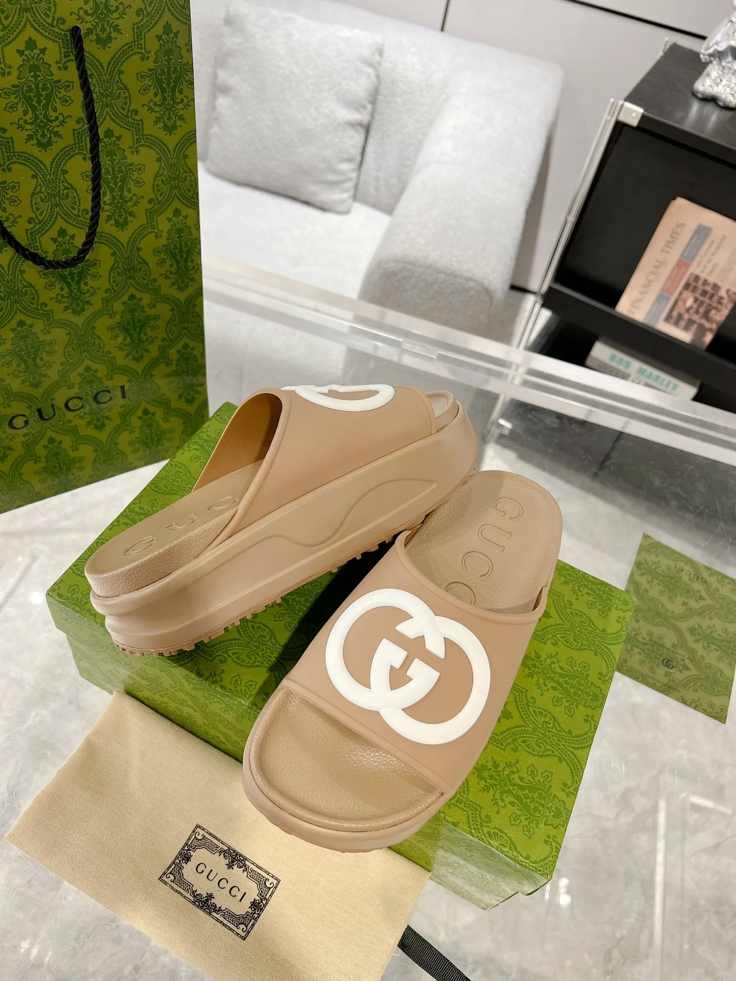 GG new arrival  men and women slippers heels 5 cm