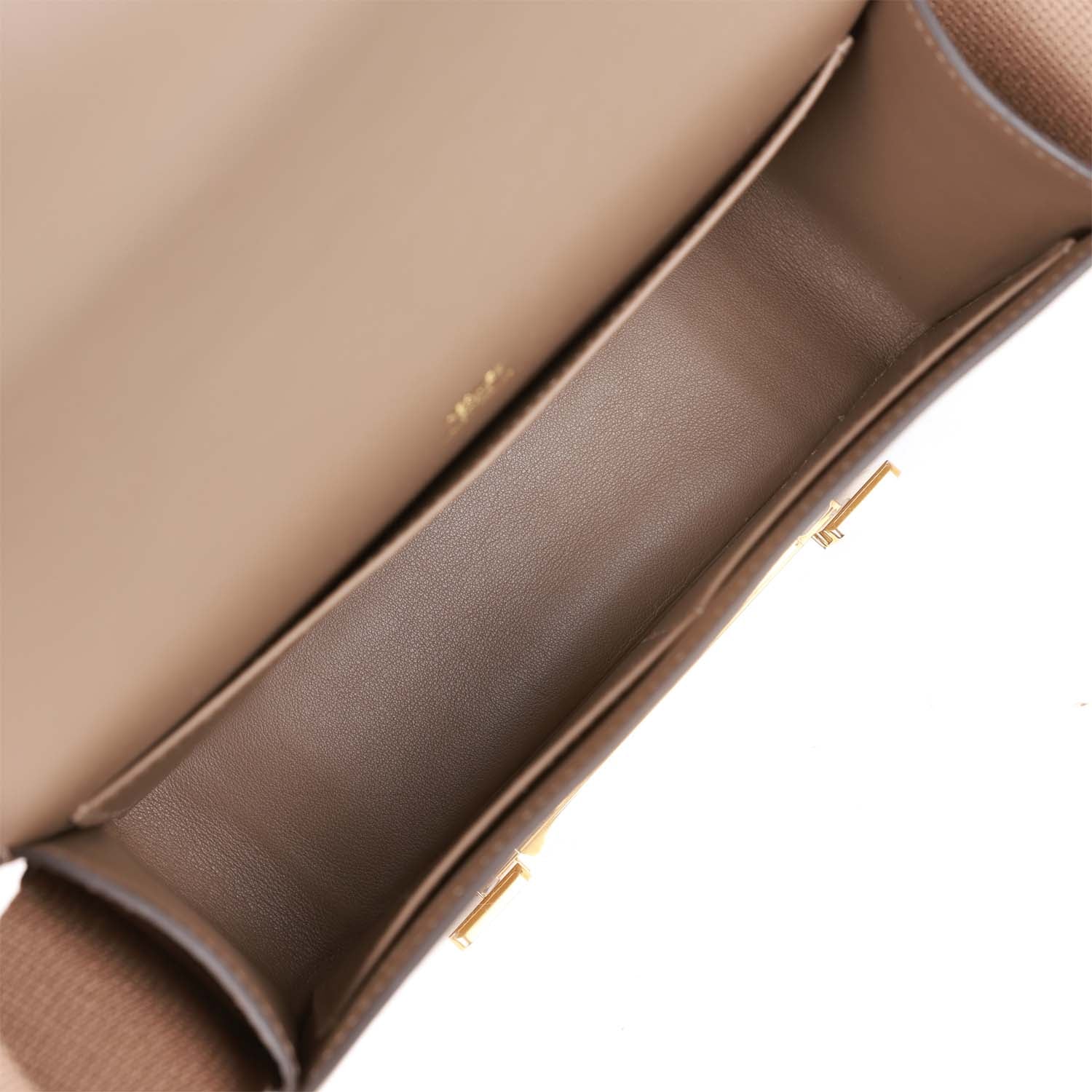 Hermes Geta Etoupe Chevre Gold Hardware