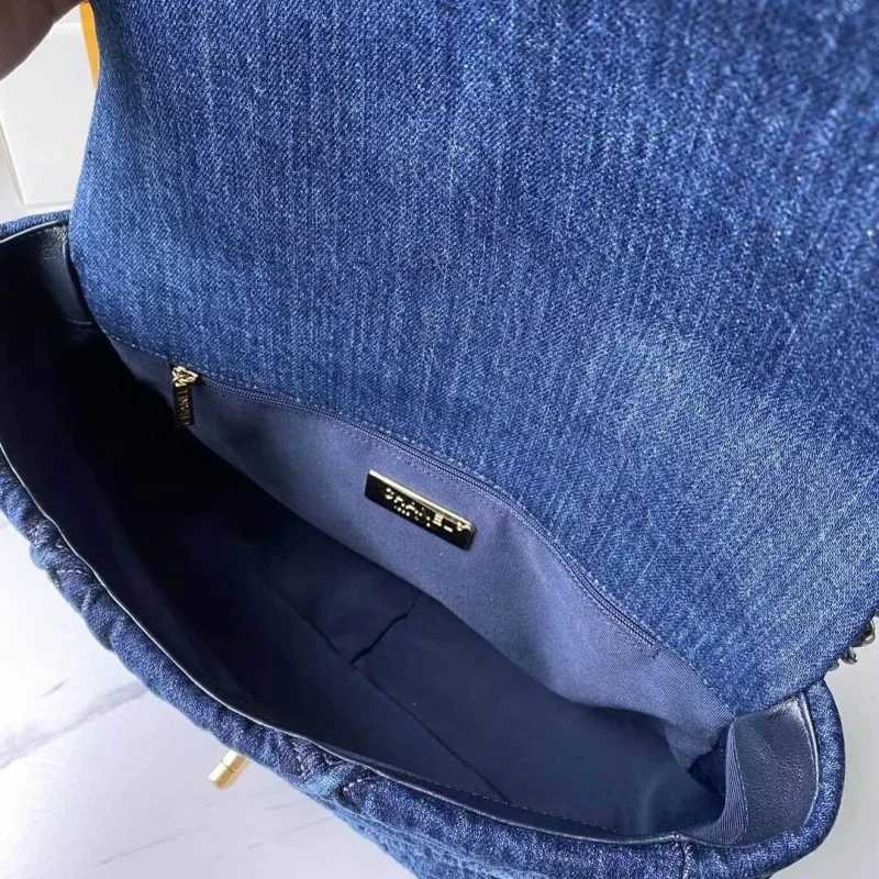 Chanel 19 Large Flap Bag As1161 Denim