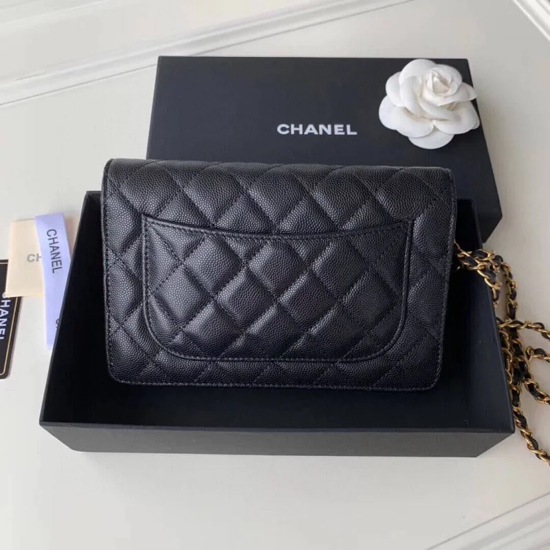 Chanel Caviar Quilted Wallet On Chain W-A33814