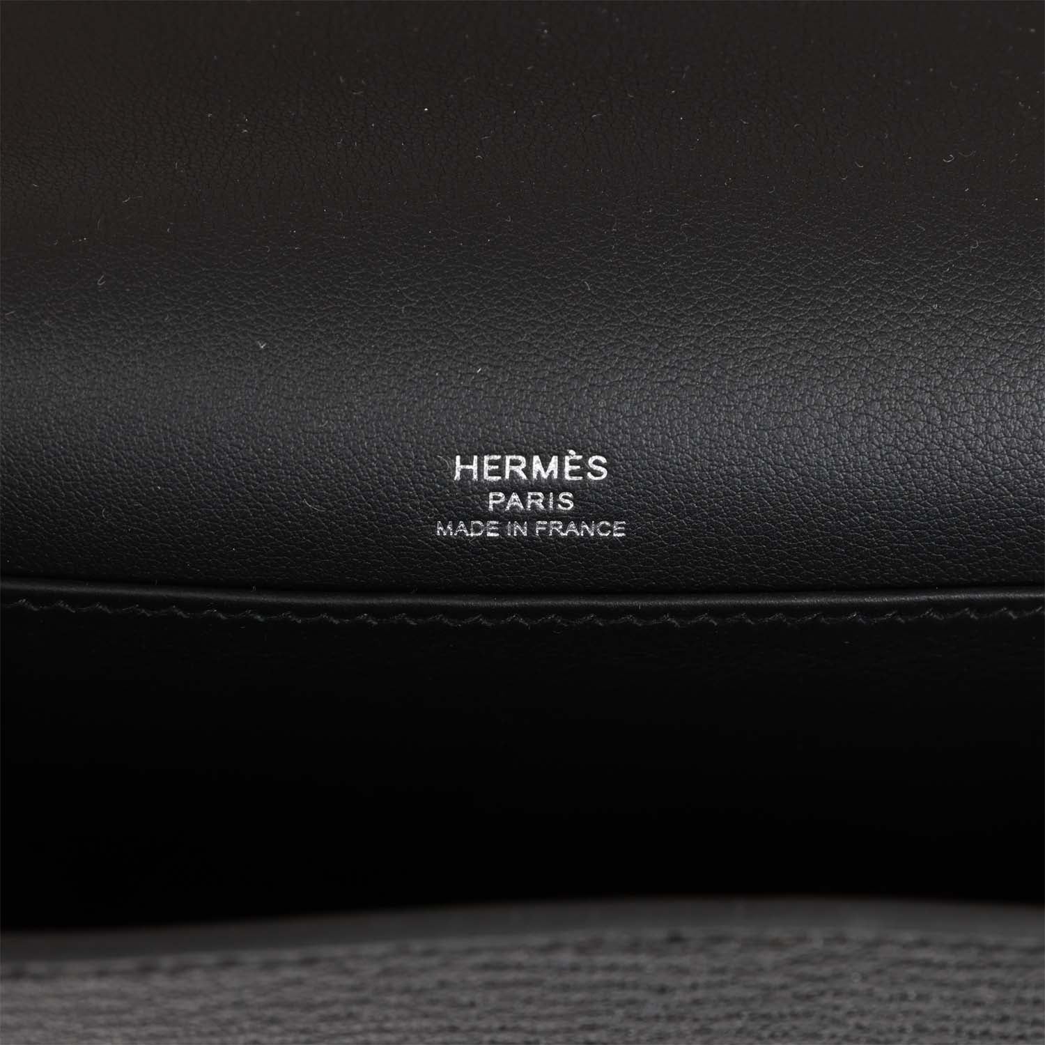 Hermes Geta Bag Black Chevre Palladium Hardware