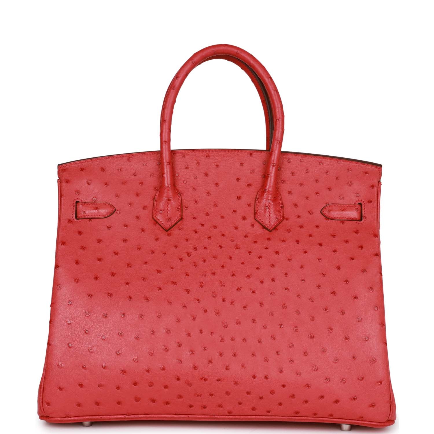 Pre-owned Hermes Birkin 35 Bougainvillea Ostrich Palladium Hardware