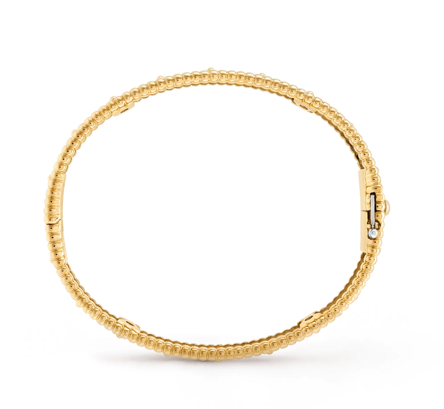 Perlée clovers bracelet, small model Yellow gold, Diamond