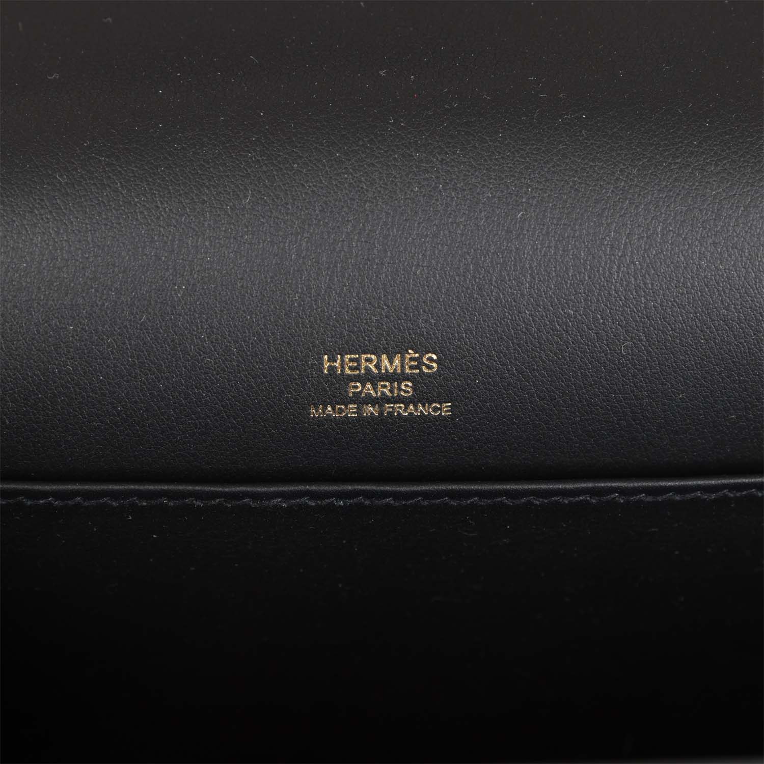 Hermes Geta Black Chevre Gold Hardware