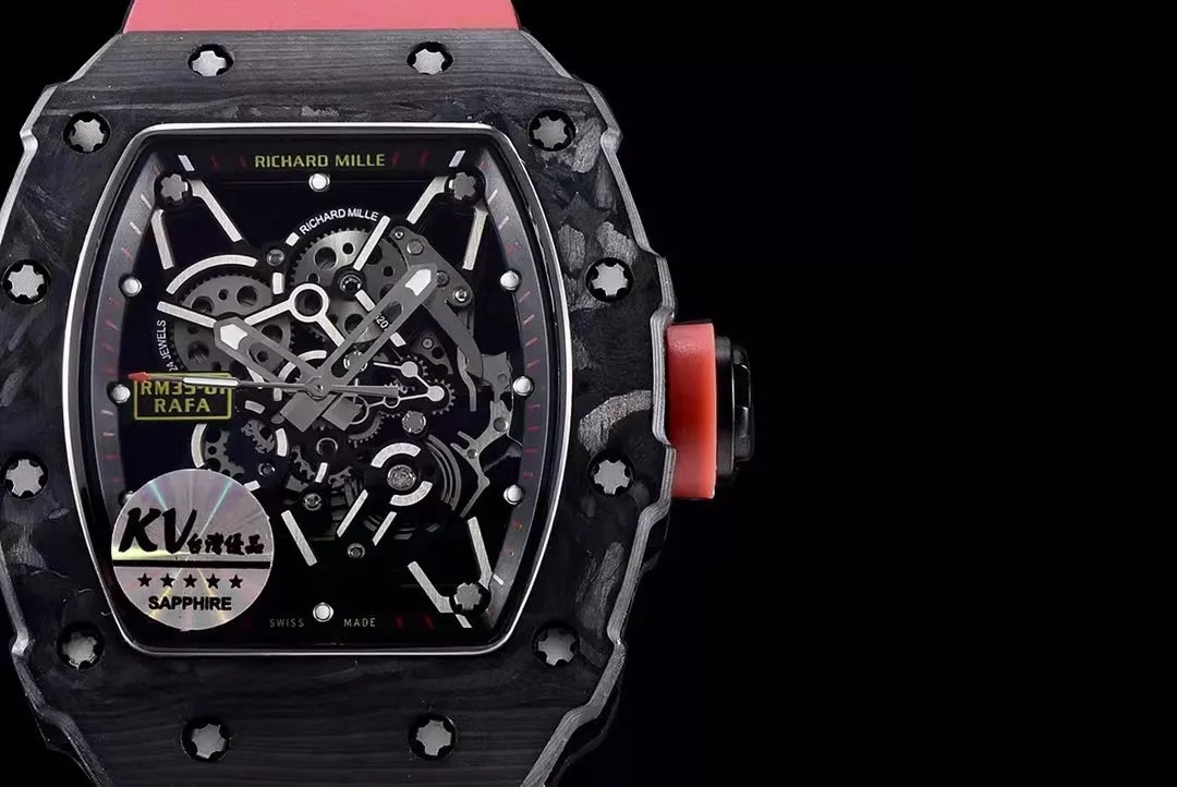 RM 35-01 Black Bezel Red Markers Red Rubber Strap KV RUML3