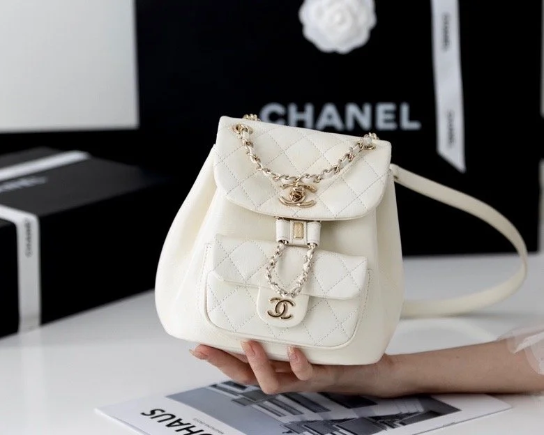 Chanel Backpack White For Women 7 in/18cm