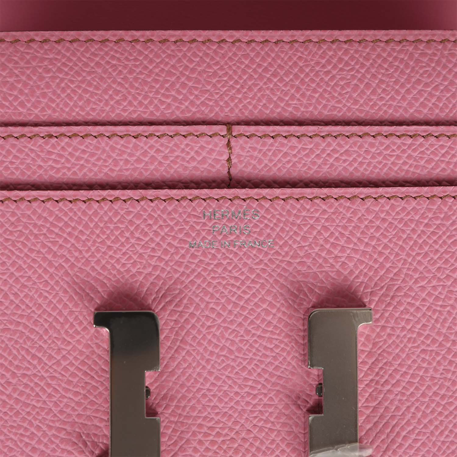 Hermes Constance Compact Wallet 5P Bubblegum Epsom Palladium Hardware