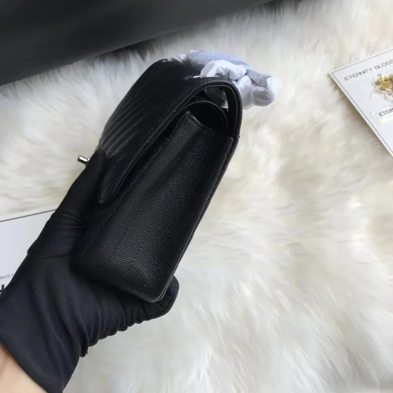 Chanel Chevron Caviar Calfskin Class-Flap Bag A01112 Black