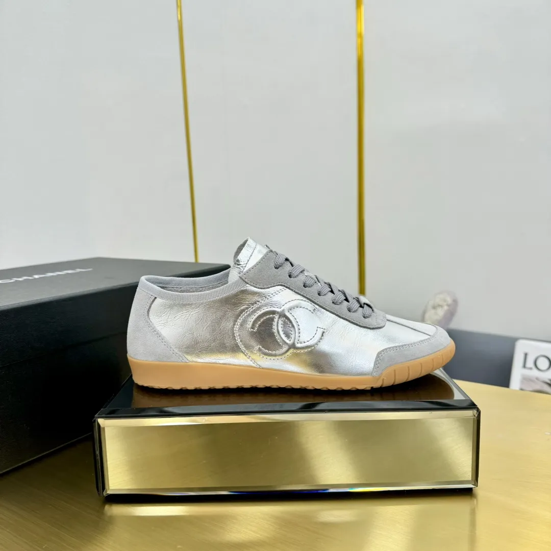 Cc new arrival women sneakers silver and gold shoes